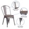 Flash Furniture Lincoln 4 Pack Silver Antique Finish with Clear Coat Metal Stackable Chair with Wood Seat 4-XU-DG-TP001-WD-GG - alternate 4